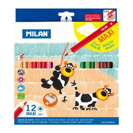 MILAN - Pastelky maxi šesťhranné 12 ks + orezávatko