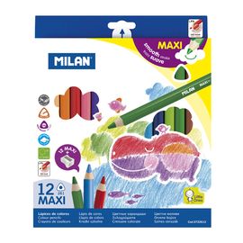 MILAN - Pastelky Maxi trojhranné 12 ks + orezávatko