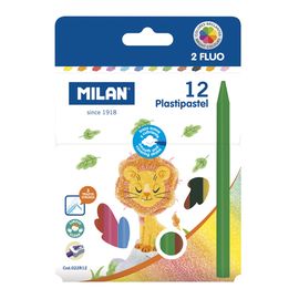 MILAN - Pastelky plastické 10 ks + 2 ks FLUO