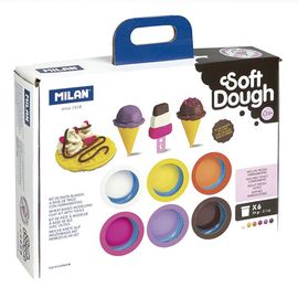 MILAN - Plastelína Soft Dough sada 6 farieb + nástroje Ice creams &Waffles