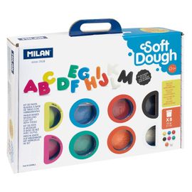 MILAN - Plastelína Soft Dough sada 8 farieb + nástroje Lots of letters