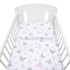 NEW BABY - 2-dielne posteľné obliečky 90/120 cm biele motýle