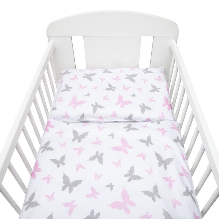 NEW BABY - 2-dielne posteľné obliečky 90/120 cm biele motýle
