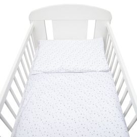 NEW BABY - 2-dielne posteľné obliečky 90/120 cm biele sivé hviezdičky