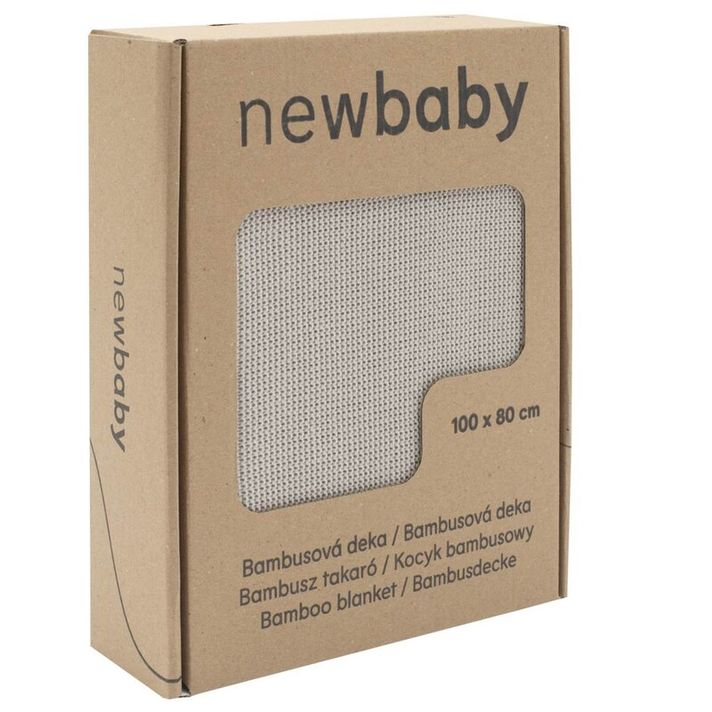 NEW BABY - Bambusová pletená deka 100x80 cm light grey