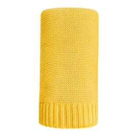 NEW BABY - Bambusová pletená deka 100x80 cm žltá