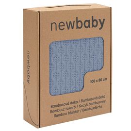 NEW BABY - Bambusová pletená deka so vzorom 100x80 cm blue