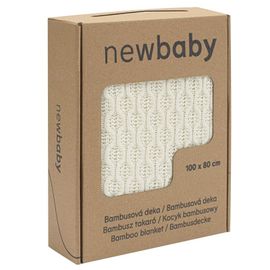 NEW BABY - Bambusová pletená deka so vzorom 100x80 cm cream
