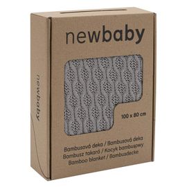 NEW BABY - Bambusová pletená deka so vzorom 100x80 cm grey
