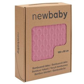 NEW BABY - Bambusová pletená deka so vzorom 100x80 cm pink