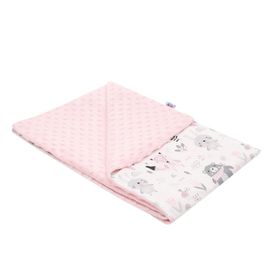 NEW BABY - Detská deka z Minky Medvedíkovia ružová 80x102 cm