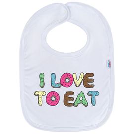 NEW BABY - Detský podbradník  I LOVE TO EAT