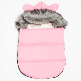 NEW BABY - Luxusný zimný fusak s kapucňou s uškami Alex Fleece pink