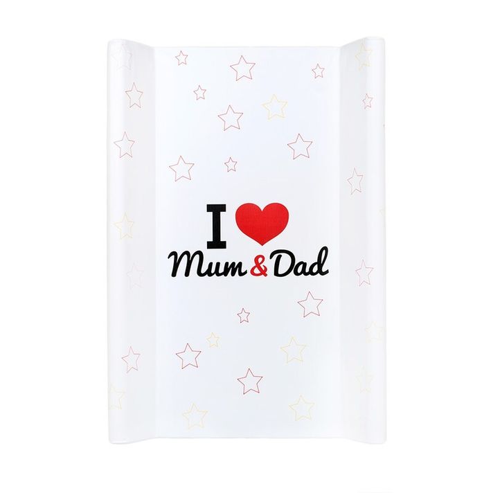 NEW BABY - Prebaľovacia podložka I love Mum and Dad biela 70x50cm