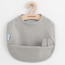 NEW BABY - Umývateľný podbradník 34x25 cm sivý
