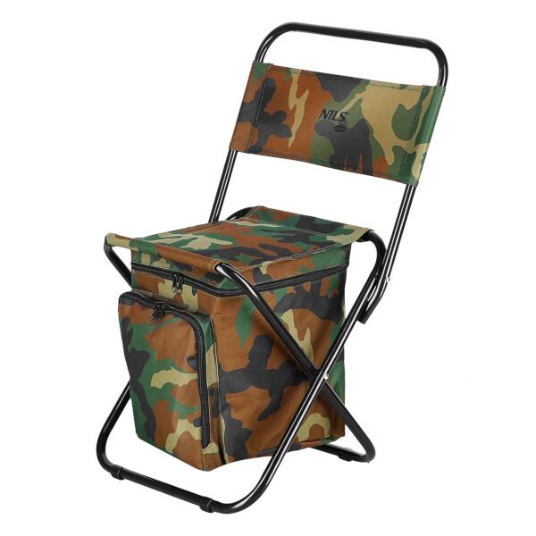 NILS - Skladacia stolička s úložným priestorom NILS Camp NC3012 kamuflážová