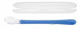 NUBY - Lyžička silikón s dlhou rúčkou a s obalom 1 ks, 6 m+, modrá