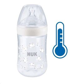 NUK - Dojčenská fľaša Nature Sense s kontrolou teploty 260 ml biela