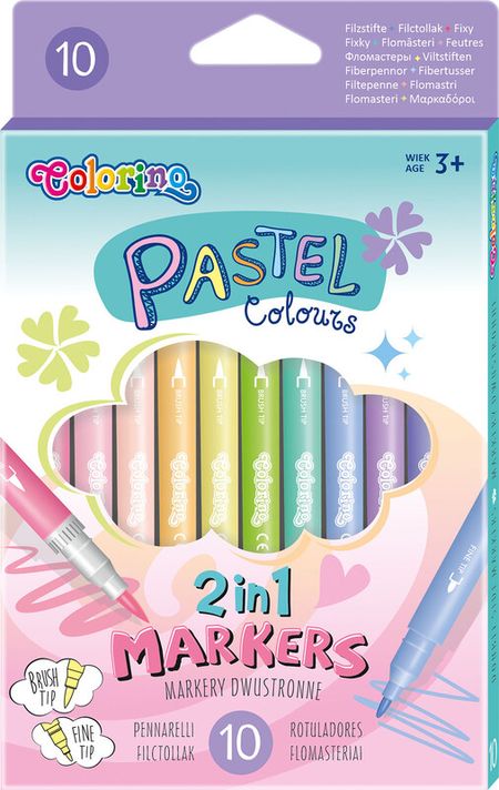 PATIO - Colorino obojstranné pastelové fixy so štetcovým hrotom 10ks