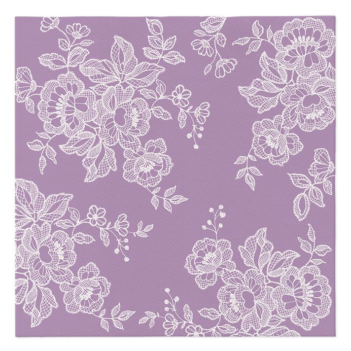 PAW - Obrúsky AIRLAID 40x40 cm - Soft Lace Violet