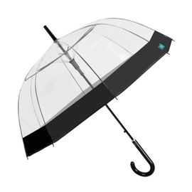 PERLETTI - Dámsky automatický dáždnik BLACK BORDER Transparent, 26273