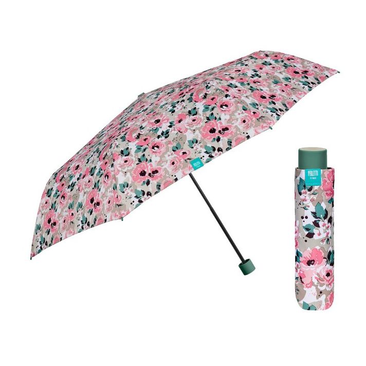 PERLETTI - Dámsky skladací dáždnik Peonie / ružový, 26304
