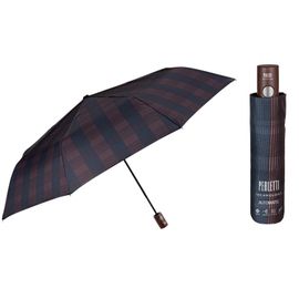 PERLETTI - Pánsky automatický dáždnik TIME Scozzese / sivo-hnedý, 21732