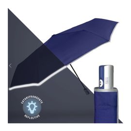 PERLETTI - Technology Plnoautomatický skladací dáždnik s reflexným pásom / modrý, 21754