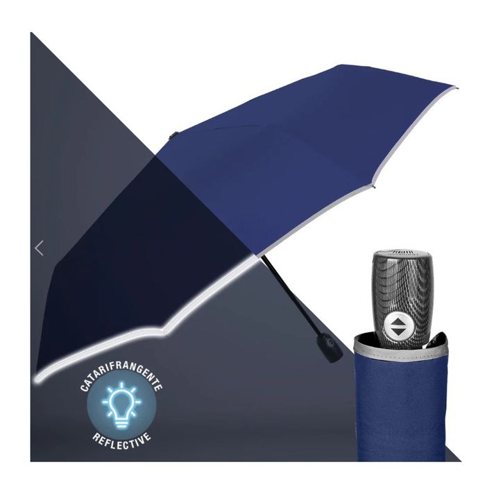PERLETTI - Technology, Plnoautomatický skladací dáždnik s reflexným pásom, 21768