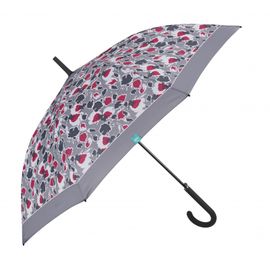 PERLETTI - Time, Dámsky palicový dáždnik Floreale / červený lem, 26306