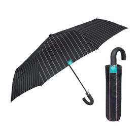PERLETTI - Time, Pánsky automatický skladací dáždnik Gessato / šedý, 26346