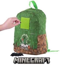 PIXIE CREW - MINECRAFT detský batoh zeleno-hnedý