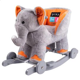 PLAYTO - Hojdacia hračka s melódiou a kolieskami sloník