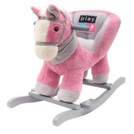 PLAYTO - Hojdacia hračka s melódiou rúžový koník