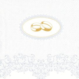 POL-MAK - Papierové svadobné servítky Wedding Rings with Silver Ornaments