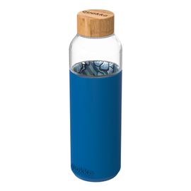 QUOKKA - FLOW Sklenená fľaša so silikónovým povrchom WATER FLOWERS, 660ml, 40004