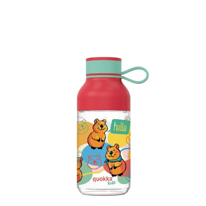 QUOKKA - KIDS Plastová fľaša s pútkom HAPPY, 430ml, 40155