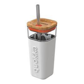 QUOKKA - LIQUID-CUBE Sklenený pohár so silikónovým povrchom GRAFFITI, 540ml, 40053