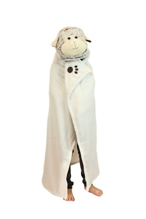 COZY NOXXIEZ - BL805-2 Ovečka - hrejivá deka s kapucňou so zvieratkom a labkovými vreckami
