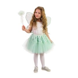 RAPPA - Detský kostým tutu sukne zelená kvetinová víla s paličkou a krídlami e-obal