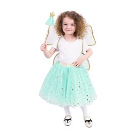 RAPPA - Detský kostým tutu sukne zelená víla s paličkou a krídlami e-obal