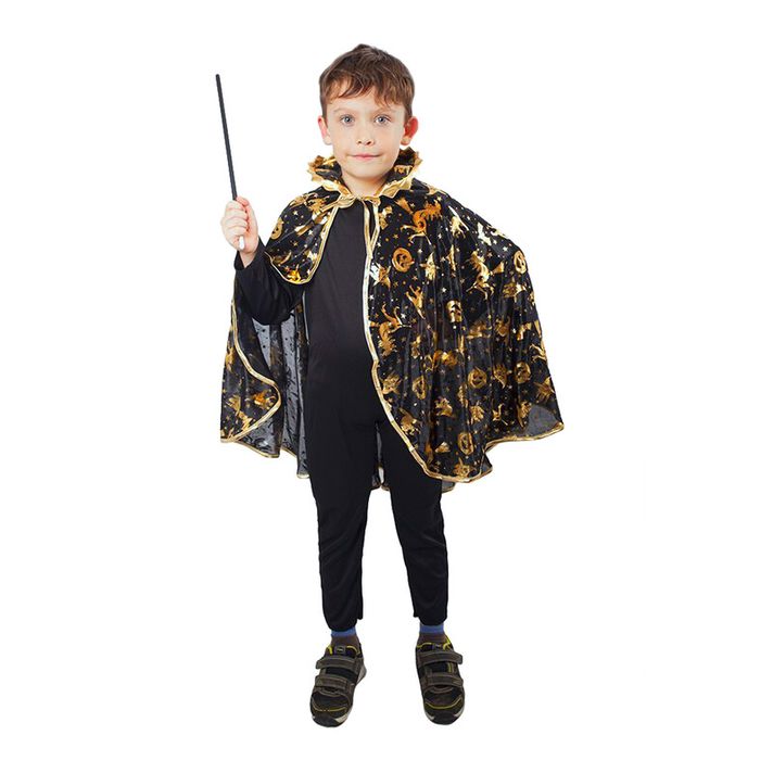 RAPPA - Detský plášť Čarodejník zlaty dekor