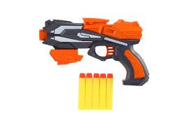 RAPPA - Pištoľ na penové náboje 20x14cm plast a 5ks nábojov oranžová na karte