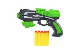 RAPPA - Pištoľ na penové náboje 20x14cm plast a 5ks nábojov zelená na karte