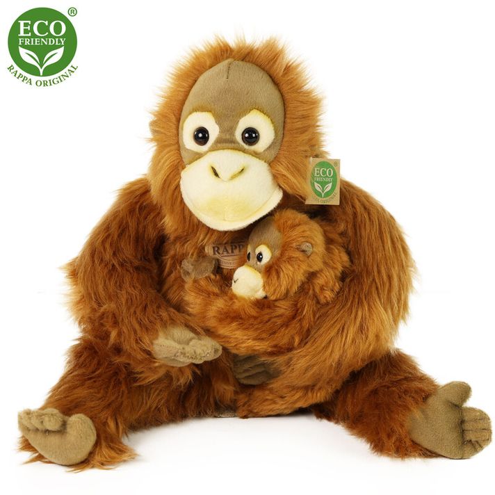 RAPPA - Plyšový orangutan s mláďaťom 28 cm ECO-FRIENDLY