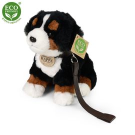 RAPPA - Plyšový pes bernský salašnícky sediaci s vodítkom 20 cm ECO-FRIENDLY