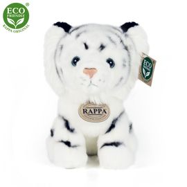 RAPPA - Plyšový tiger biely sediaci 18 cm ECO-FRIENDLY