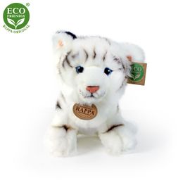 RAPPA - Plyšový tiger biely sediaci 25 cm ECO-FRIENDLY
