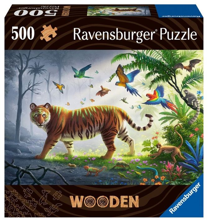 RAVENSBURGER - Drevené puzzle tiger v džungli 500 dielikov