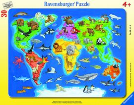 RAVENSBURGER - Mapa Sveta So Zvieratami 30-48D